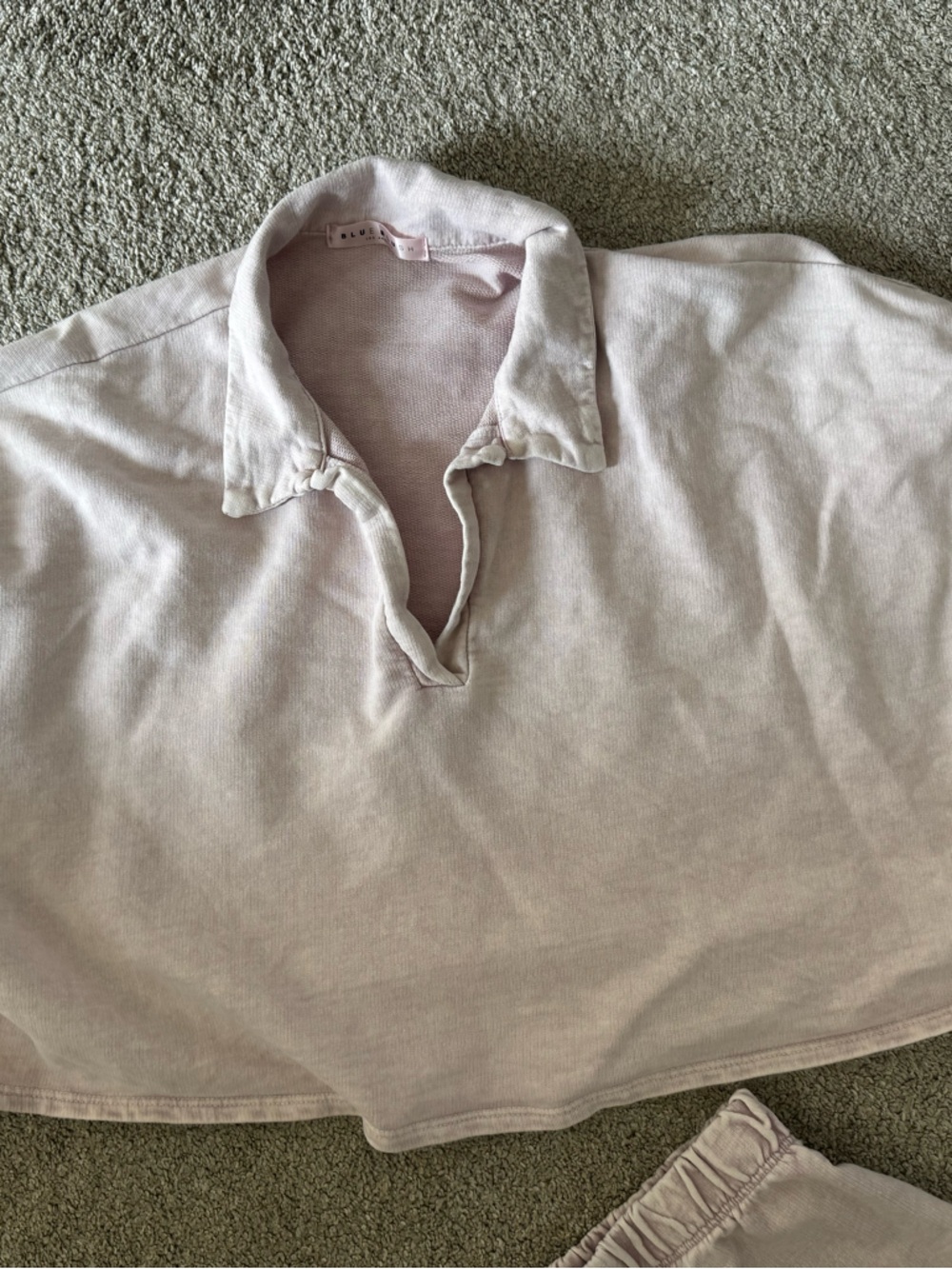 Blue Blush crop collared shirt & shorts set light pink size large - Picture 4 of 9